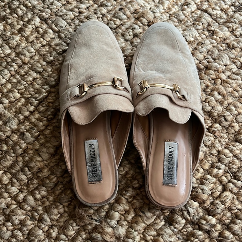 Beige Steve Madden Mules